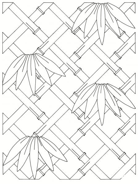 Bamboo Frame coloring page image