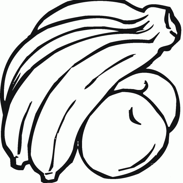 Banana and Peaches coloring page image