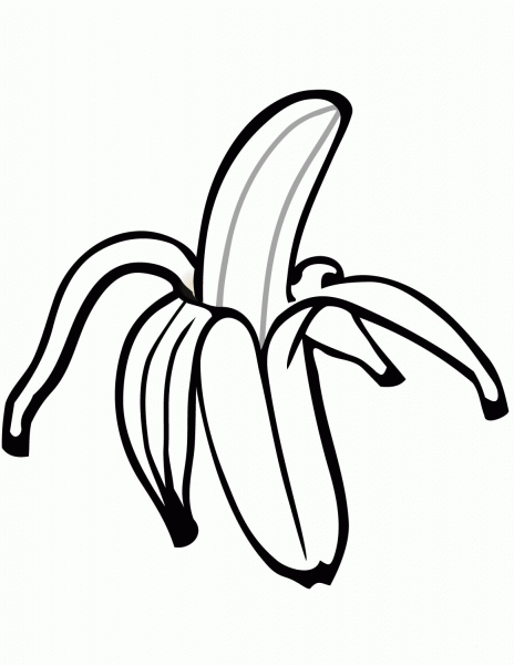 Banana coloring page image