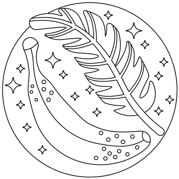 Banana coloring page image