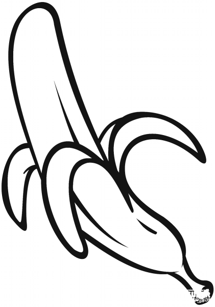 Banana coloring page image