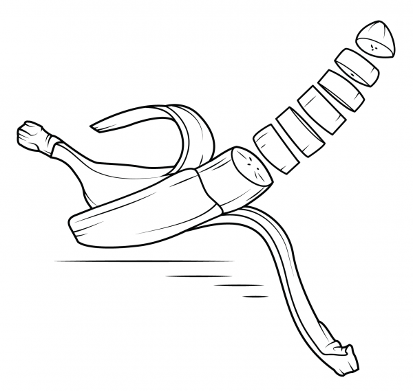 Banana coloring page image