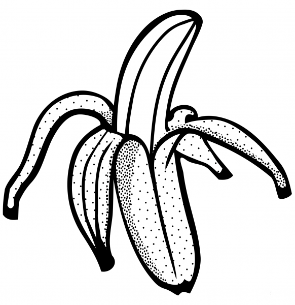 Banana coloring page image