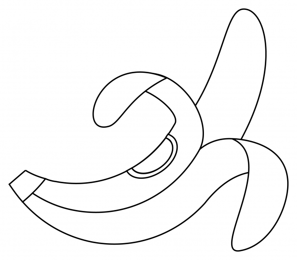 Banana coloring page image