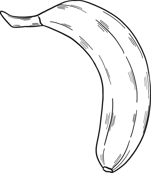 Banana coloring page image
