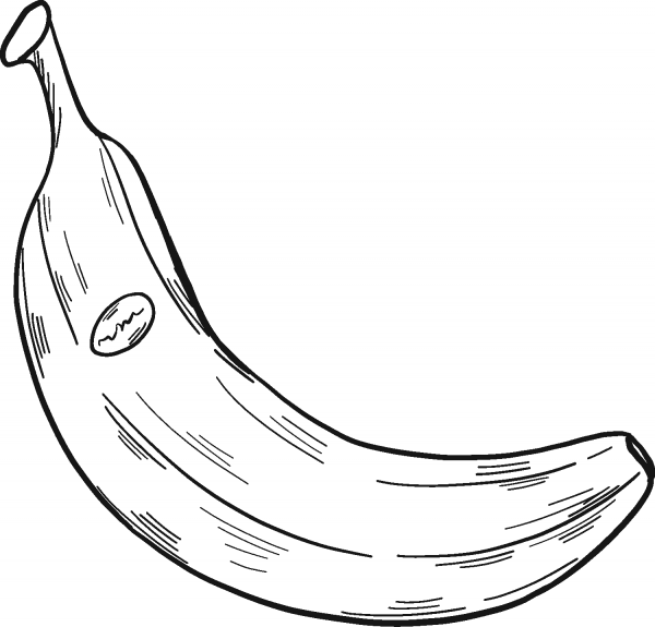 Banana coloring page image