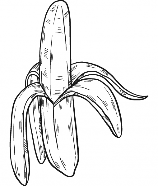 Banana coloring page image