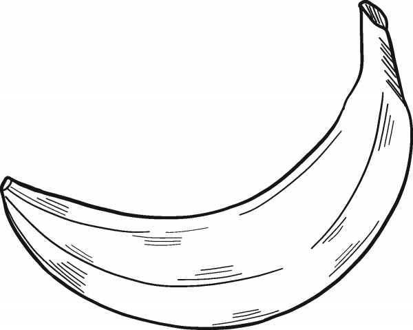 Banana coloring page image