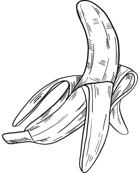 Banana coloring page image