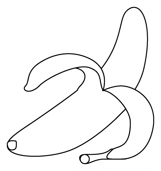 Banana Emoji coloring page image