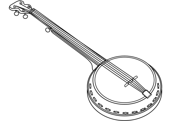 Banjo  coloring page image