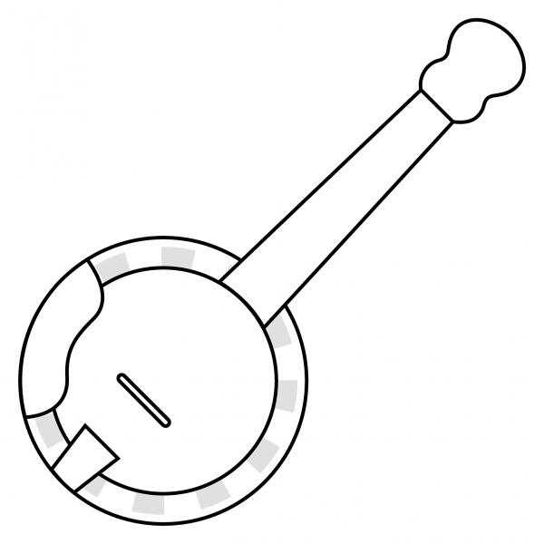 Banjo Emoji coloring page image