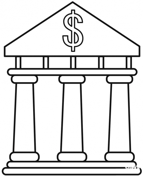Bank coloring page image