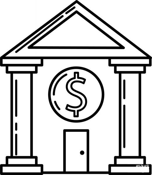 Bank coloring page image