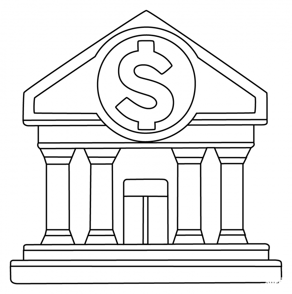 Bank Emoji coloring page image