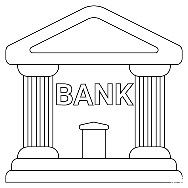 Bank Emoji coloring page image