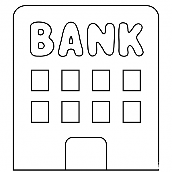Bank Emoji coloring page image