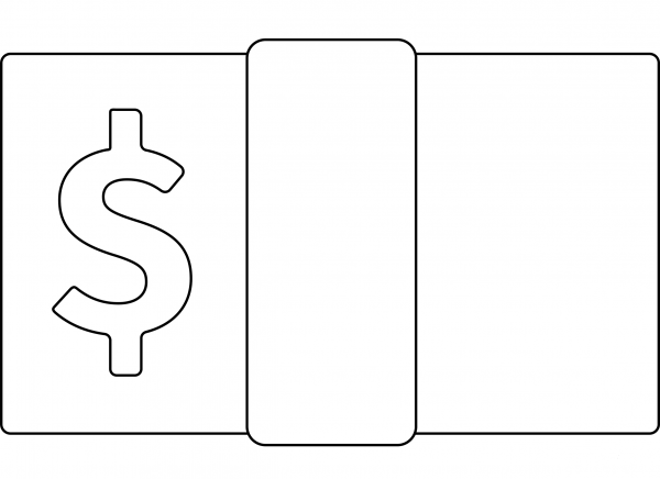 Banknote Dollar Emoji coloring page image
