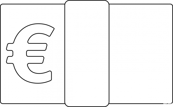 Banknote Euro Emoji coloring page image
