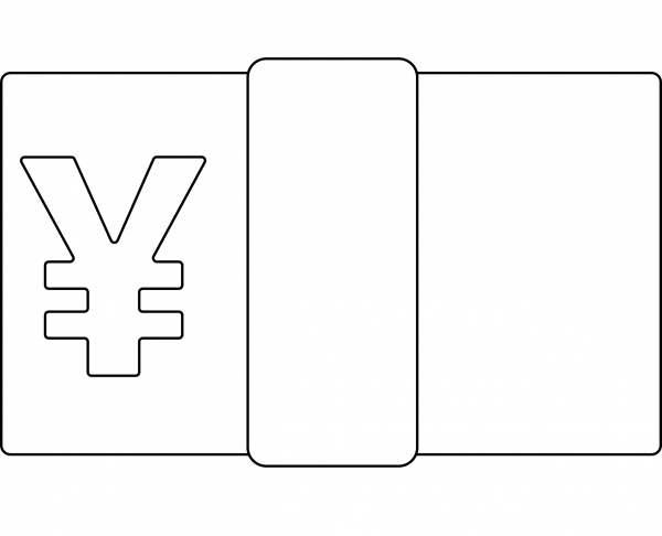 Banknote Yen Emoji coloring page image