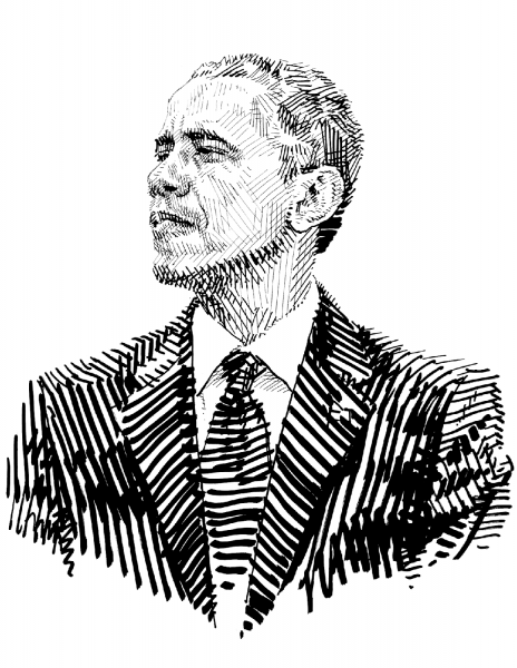 Barack Obama, the President of the USA  coloring page image
