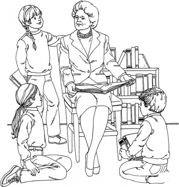 Barbara Bush  coloring page image