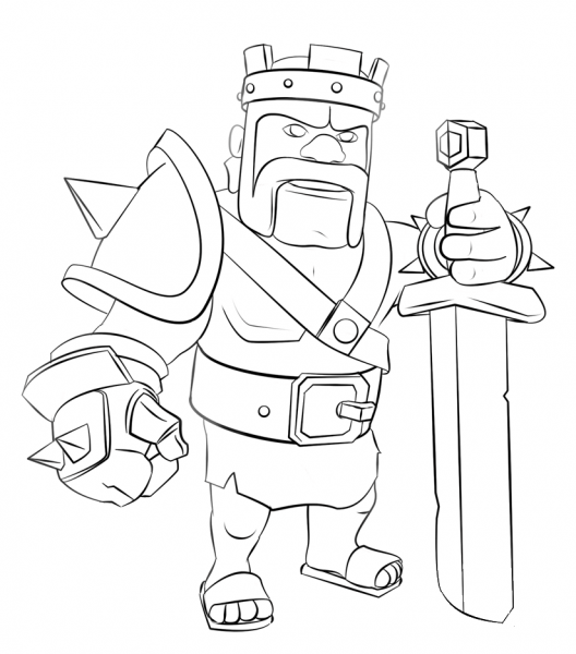 Barbarian King coloring page image