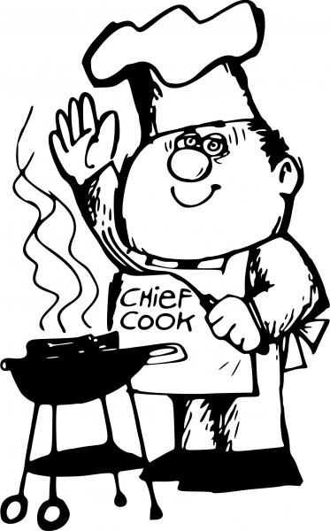 Barbecuing coloring page image