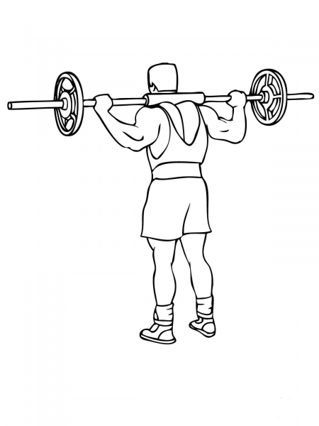 Barbell Good Morning Exercise coloring page image