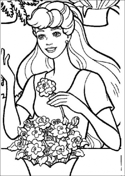 Barbie 3 coloring page image