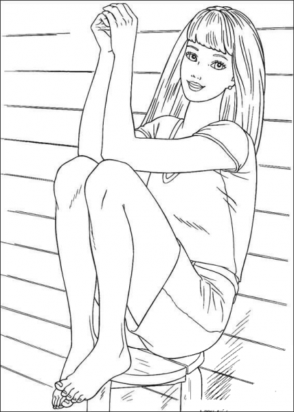 Barbie 55 coloring page image