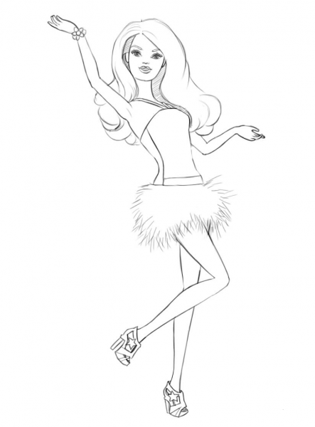 Barbie coloring page image