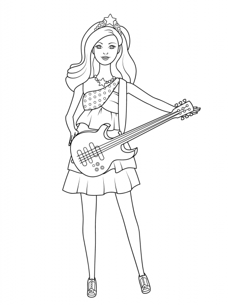Barbie Pop Star Keira coloring page image