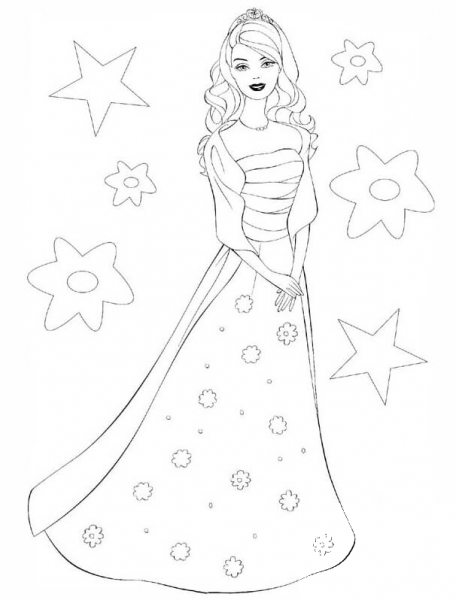 Barbie Princess  coloring page image