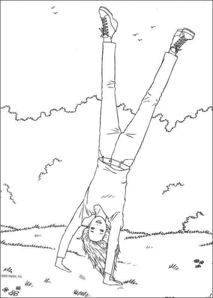 Barbie Turning Upside Down coloring page image