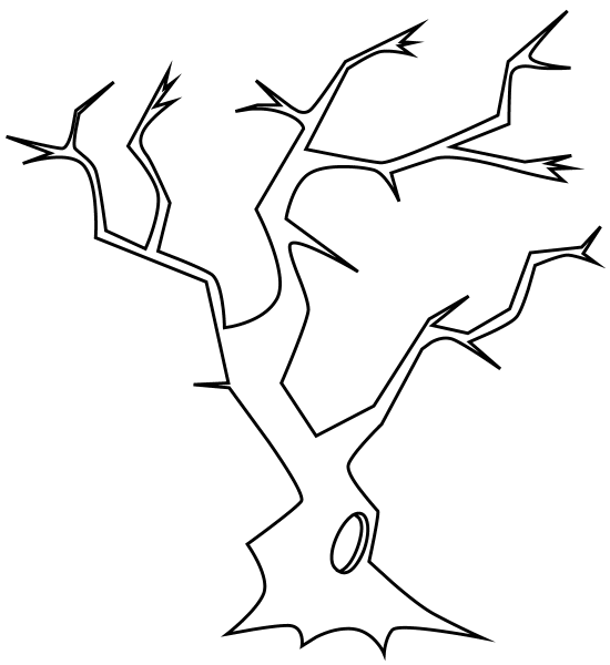 Bare Tree with Hollow coloring page image