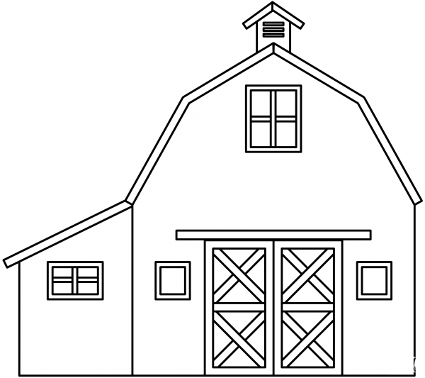 Barn coloring page image