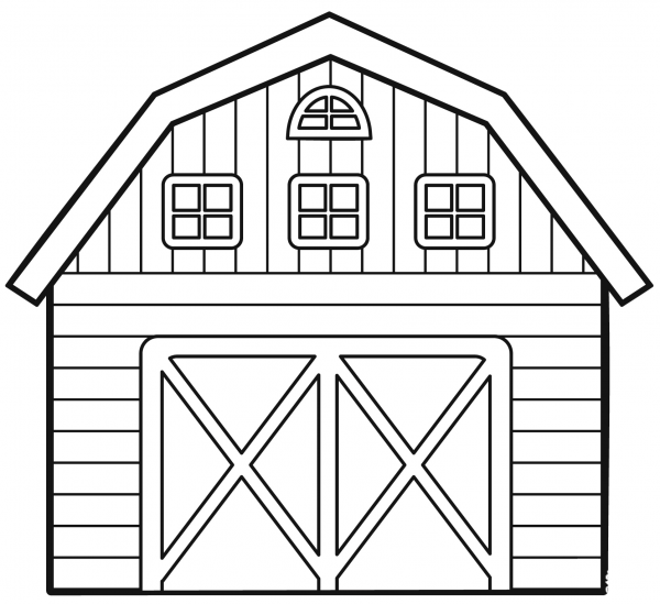 Barn coloring page image