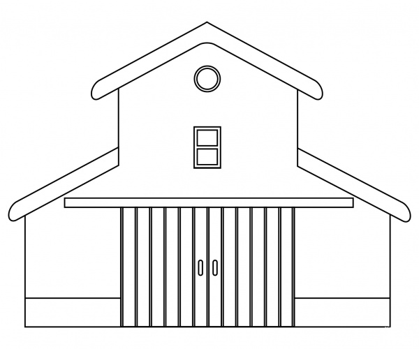 Barn coloring page image