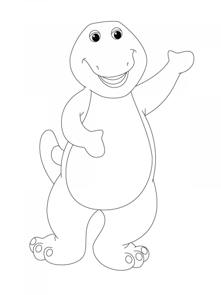 Barney is Waving at You! coloring page image