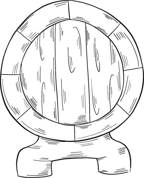 Barrel of Wine coloring page image