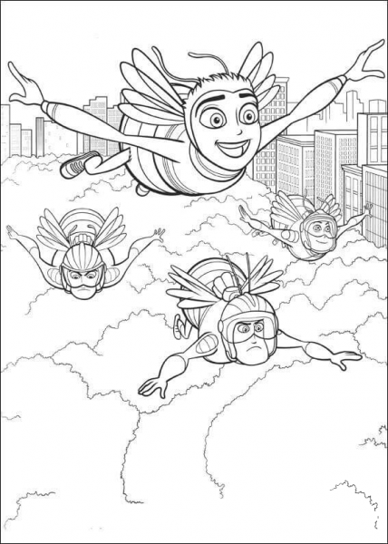 Barry Flying  coloring page image