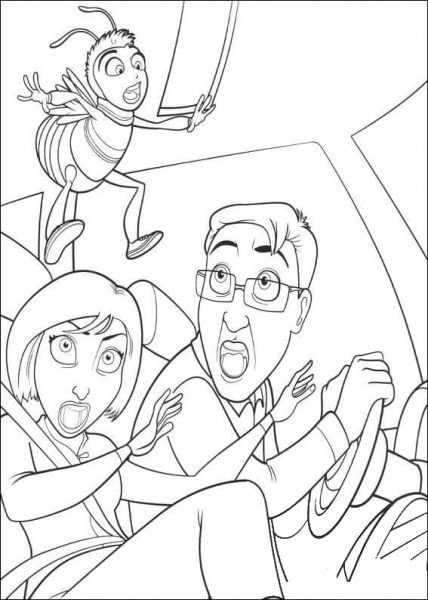 Barry Gets In The Car  coloring page image