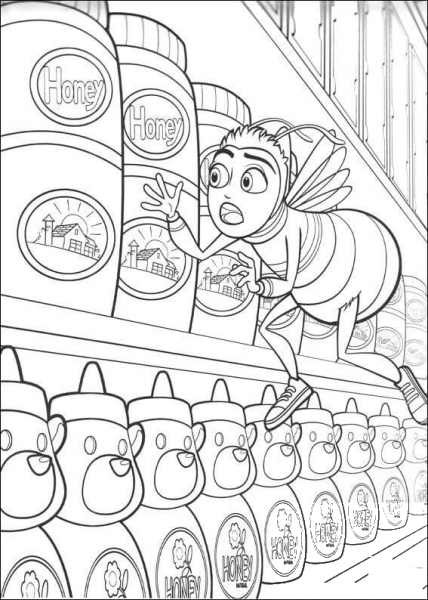 Barry In The Supermarket  coloring page image