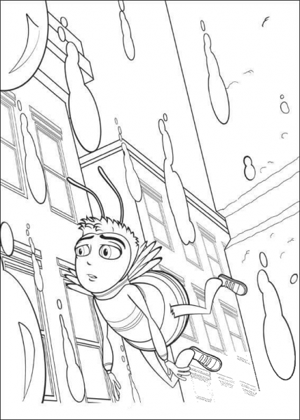 Barry Under The Rain  coloring page image