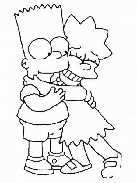 Bart And Lisa  coloring page image