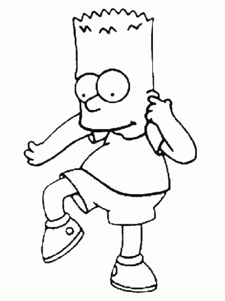 Bart Is On Phone  coloring page image