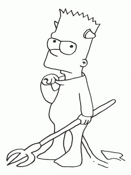 Bart Little Devil  coloring page image