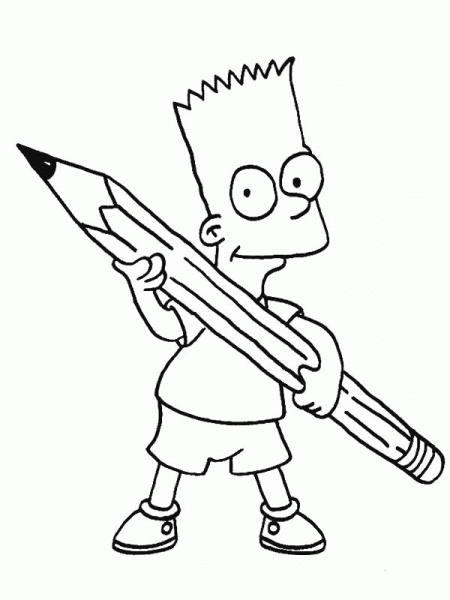Bart Schoolboy  coloring page image