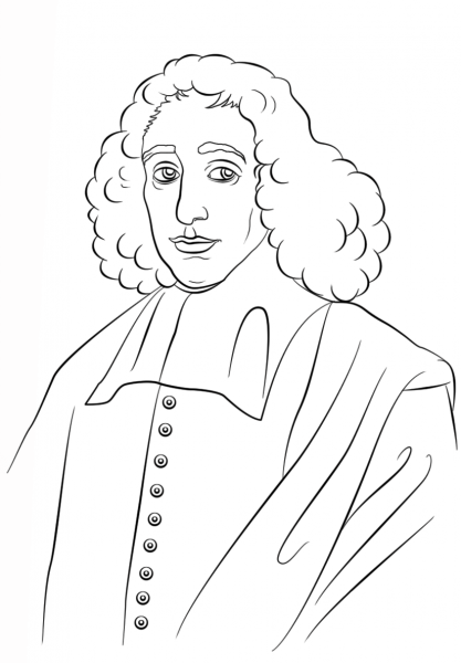 Baruch Spinoza coloring page image